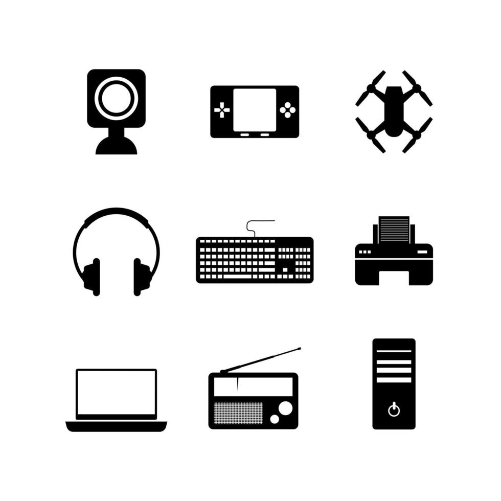 conjunto de ícones de tecnologia eletrônica de computador imagem vetorial vetor