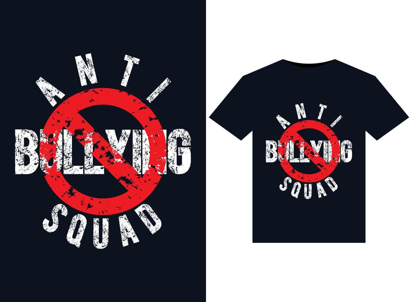 ilustrações de esquadrão antibullying para design de camisetas prontas para impressão vetor