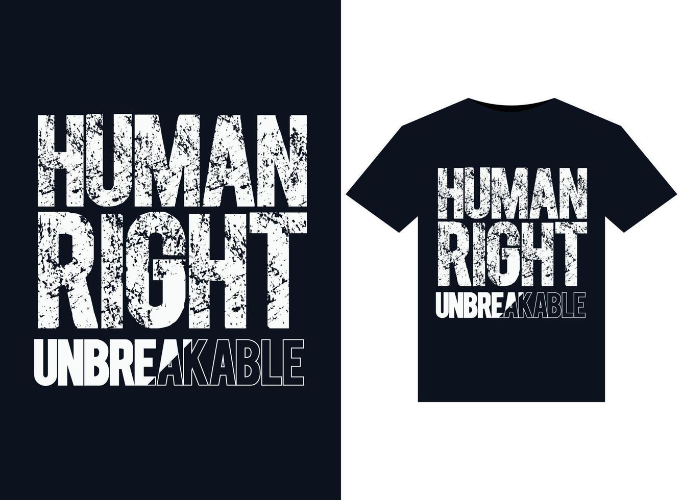 ilustrações inquebráveis de direitos humanos para design de camisetas prontas para impressão vetor