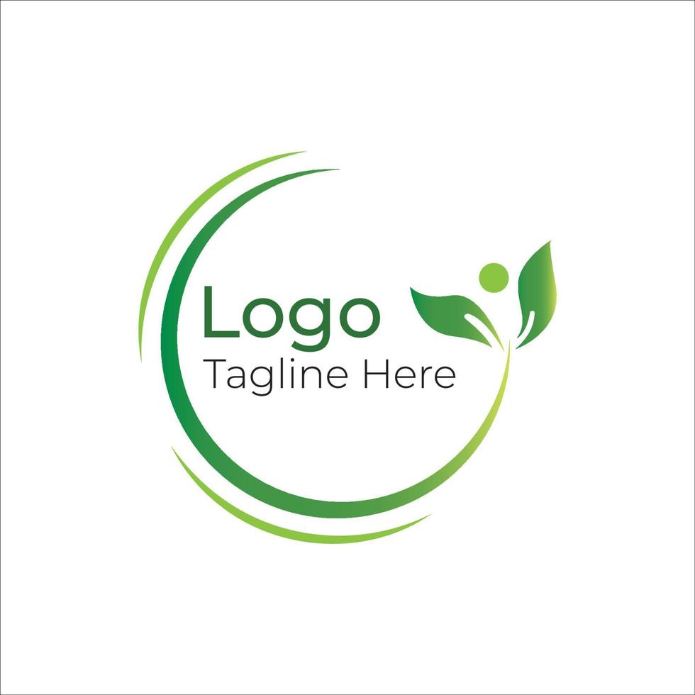 logotipo folha verde natureza vetor