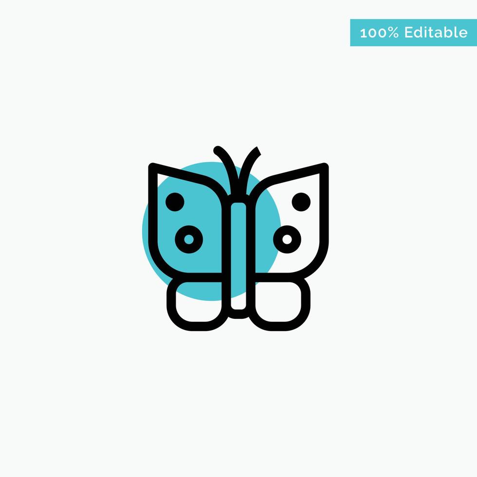 borboleta liberdade inseto asas destaque turquesa ícone de vetor de ponto de círculo