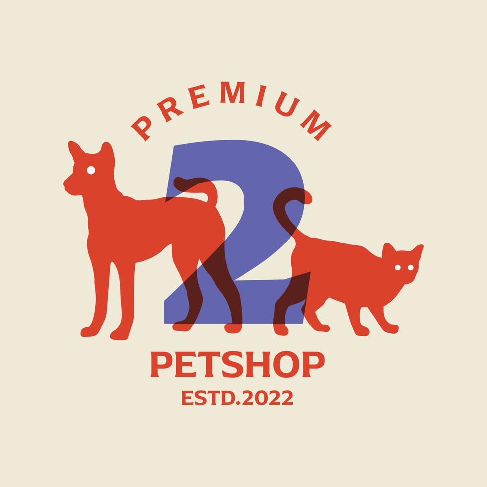 logotipo do petshop número 2 vetor