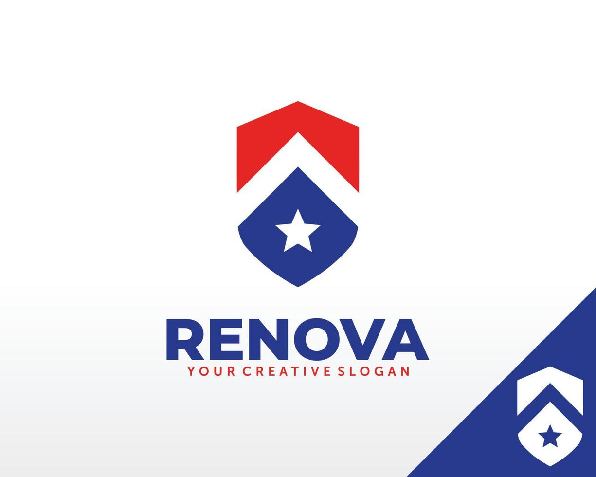 logotipo de construção de casa. vetor de design de logotipo de renovação de casa