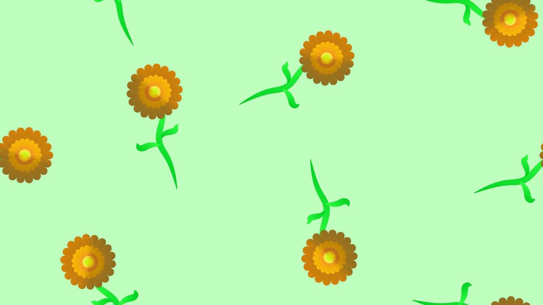 interminável sem costura padrão de flores silvestres lindas amarelas com pétalas em um fundo verde. ilustração vetorial vetor