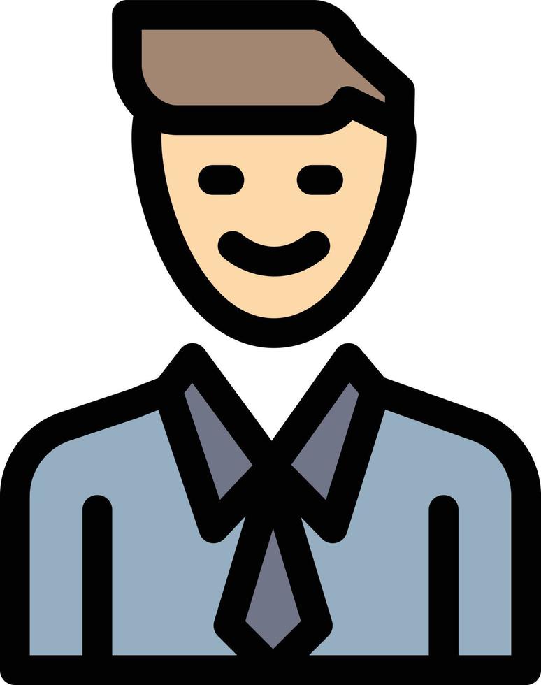 modelo de banner de ícone de vetor de ícone de cor plana de seleção de homem de trabalho executivo de negócios