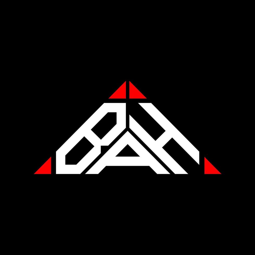 design criativo do logotipo da carta bah com gráfico vetorial, logotipo simples e moderno do bah em forma de triângulo. vetor