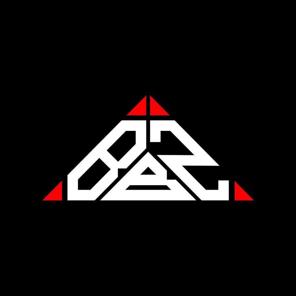 design criativo do logotipo da carta bbz com gráfico vetorial, logotipo simples e moderno do bbz em forma de triângulo. vetor