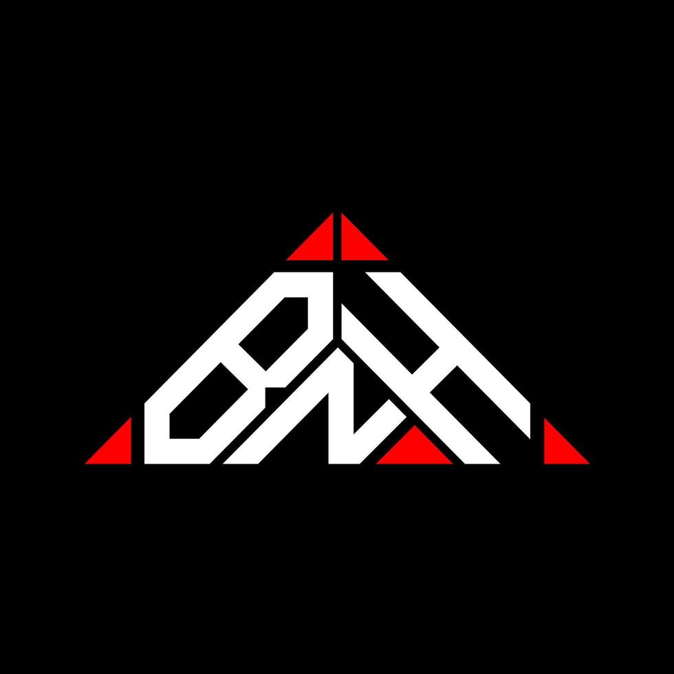 design criativo do logotipo da carta bnh com gráfico vetorial, logotipo simples e moderno do bnh em forma de triângulo. vetor