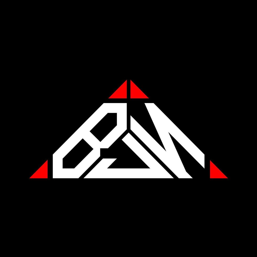 design criativo do logotipo da carta bjn com gráfico vetorial, logotipo simples e moderno bjn em forma de triângulo. vetor