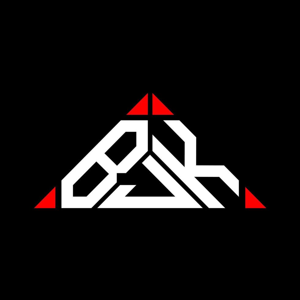 design criativo do logotipo da carta bjk com gráfico vetorial, logotipo simples e moderno bjk em forma de triângulo. vetor