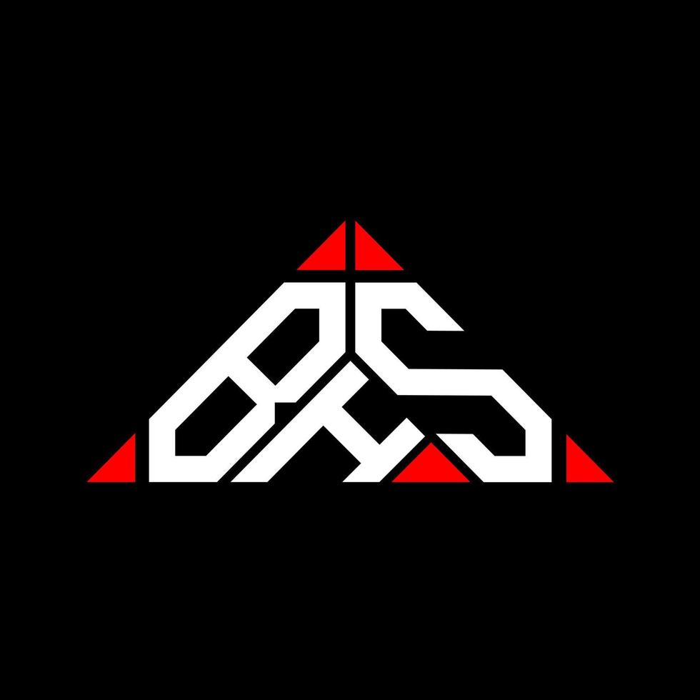 design criativo do logotipo da letra bhs com gráfico vetorial, logotipo simples e moderno bhs em forma de triângulo. vetor