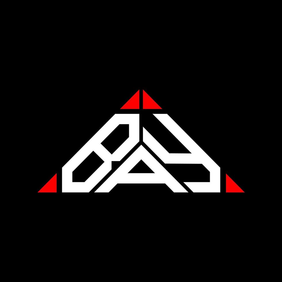 design criativo do logotipo da carta da baía com gráfico vetorial, logotipo simples e moderno da baía em forma de triângulo. vetor