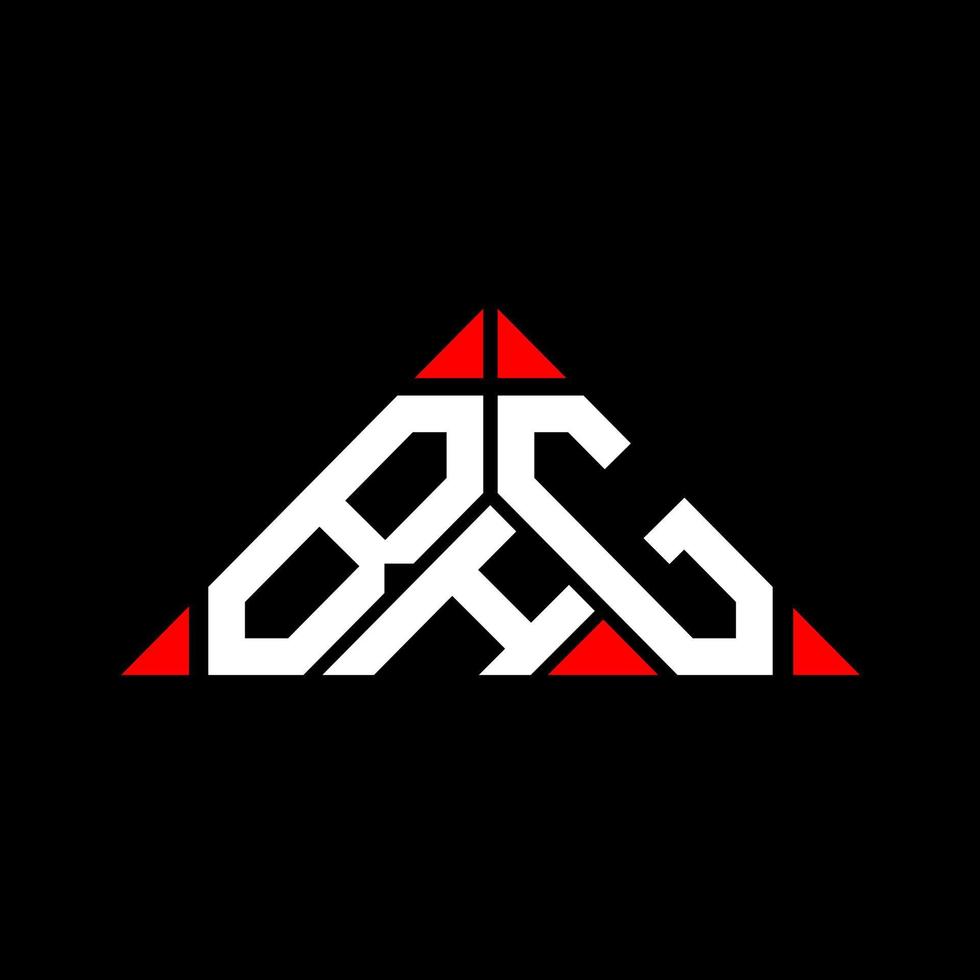 design criativo do logotipo da carta bhg com gráfico vetorial, logotipo simples e moderno bhg em forma de triângulo. vetor