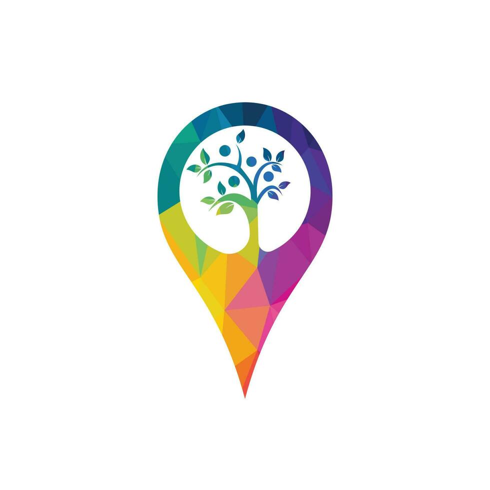 gps e design de logotipo de vetor de árvore de pessoas. ícone de GPS. logotipo de vetor de navegação. ícone de vetor de navegação.