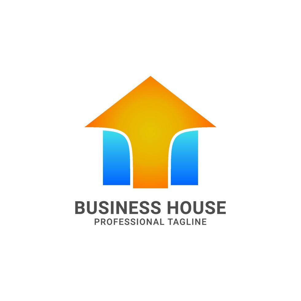 design de vetor de logotipo de casa gradiente simples abstrato com uma grande seta para cima
