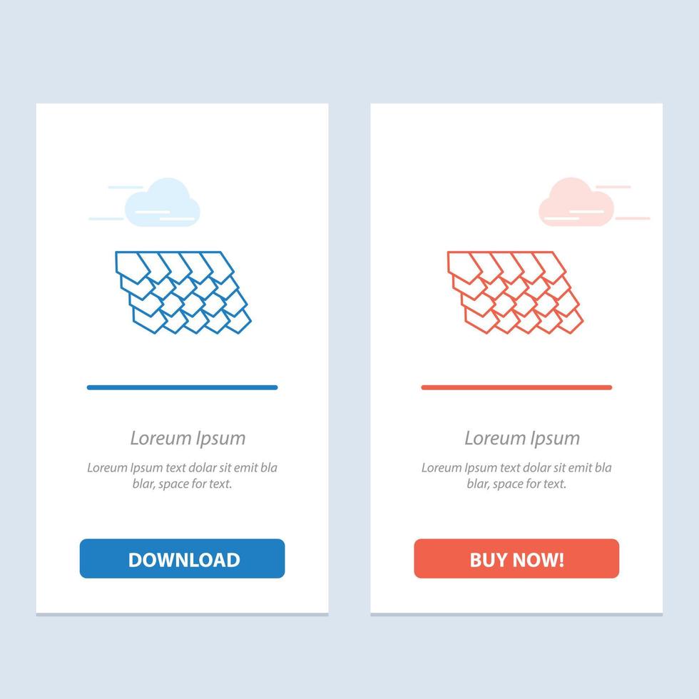 construção de telha de telhado azul e vermelho baixe e compre agora modelo de cartão de widget da web vetor