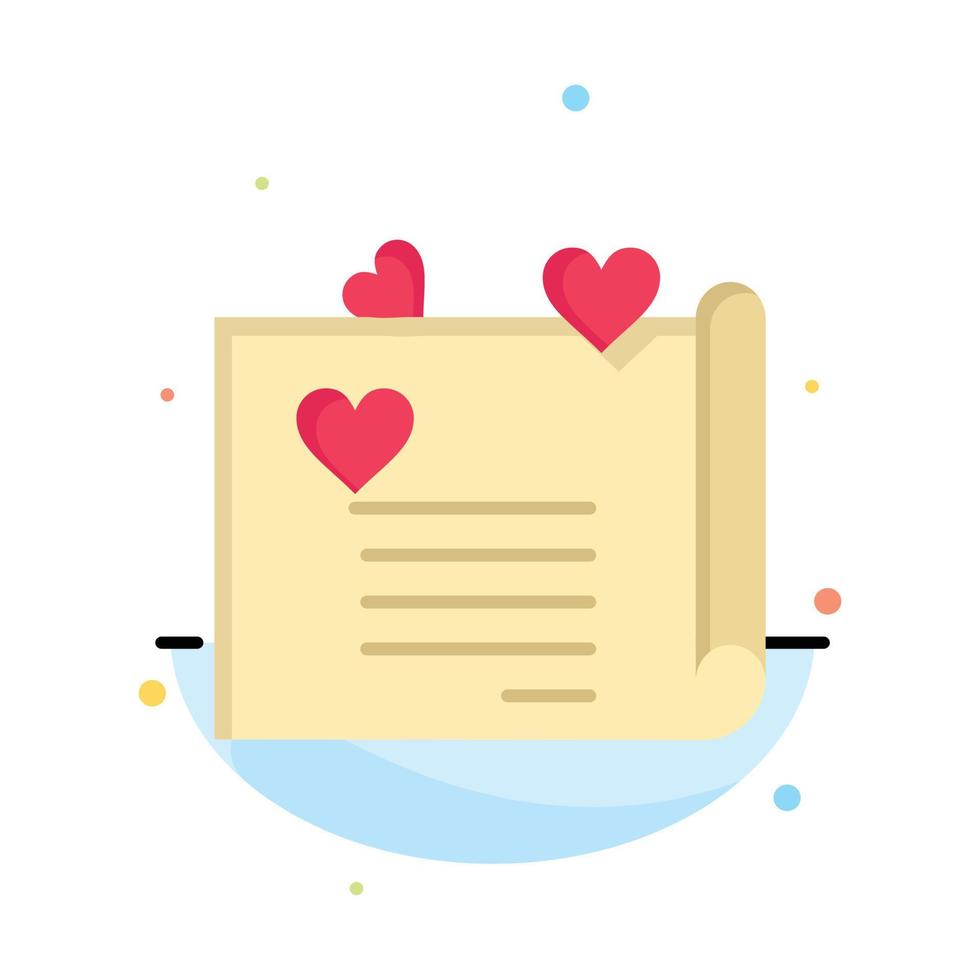 carta de amor cartão de casamento proposta de casal modelo de ícone de cor plana abstrata de amor vetor