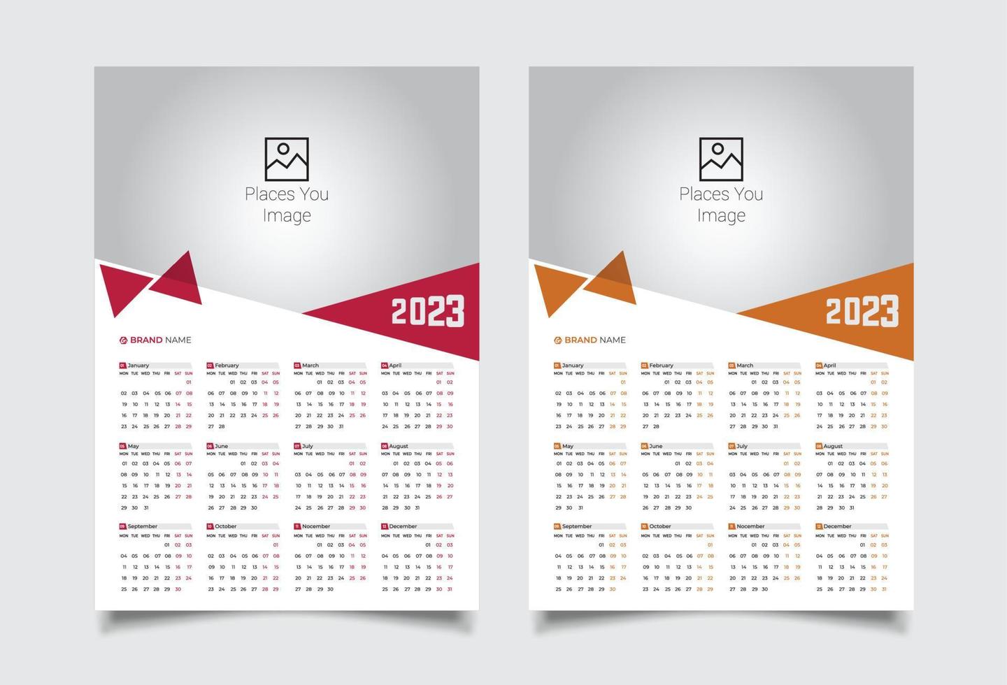 calendário de parede 2023 design vetor