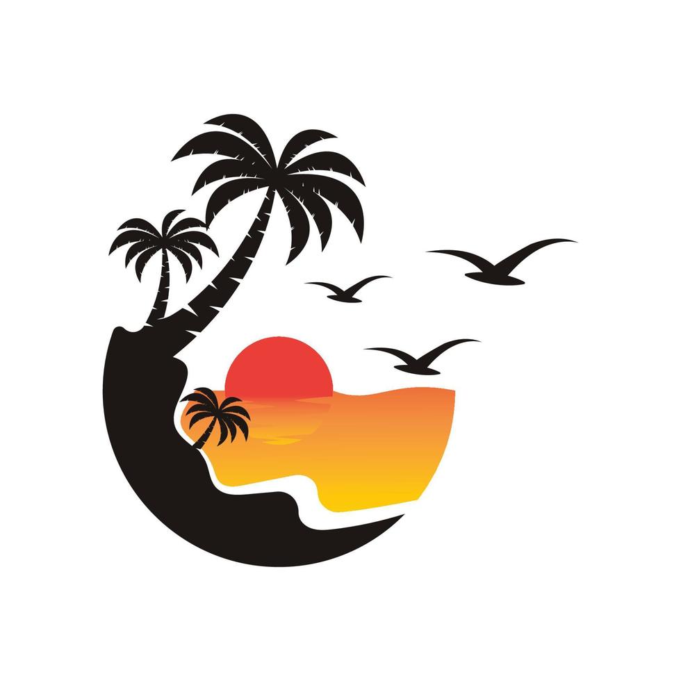 ilustração de símbolo de design de ícone de logotipo por do sol vetor