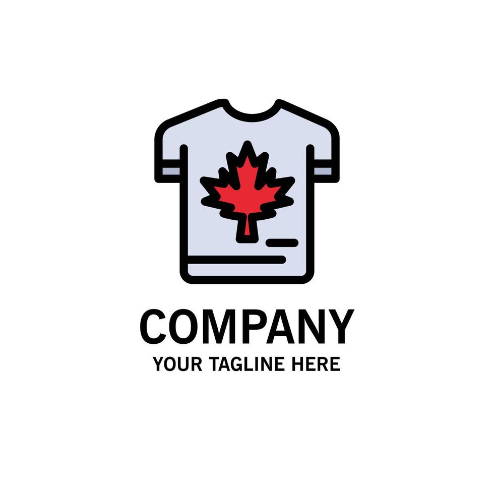 camisa outono canadá folha maple modelo de logotipo de negócios cor lisa vetor