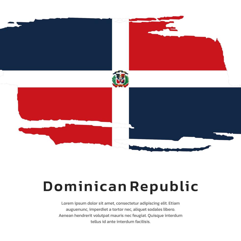 ilustração do modelo de bandeira da república dominicana vetor