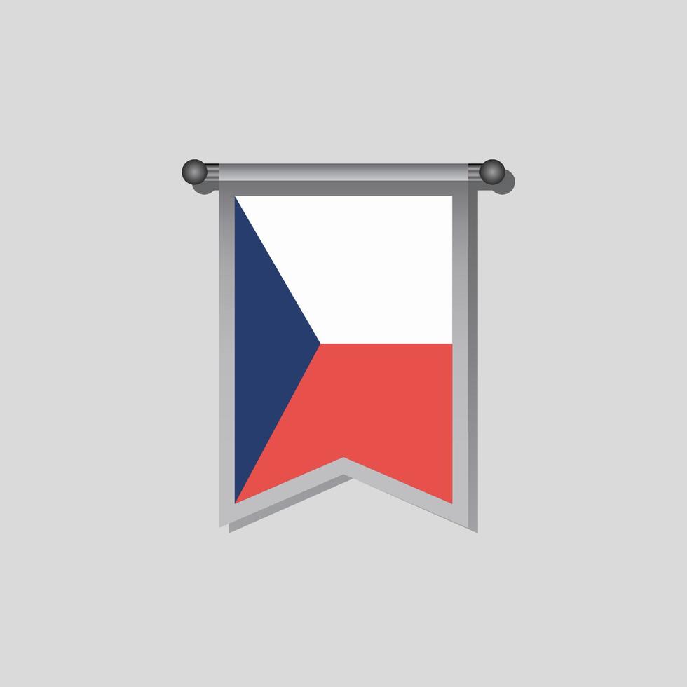 ilustração do modelo de bandeira da república checa vetor