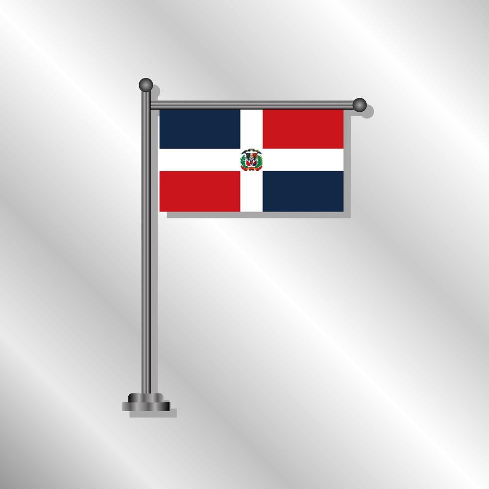 ilustração do modelo de bandeira da república dominicana vetor