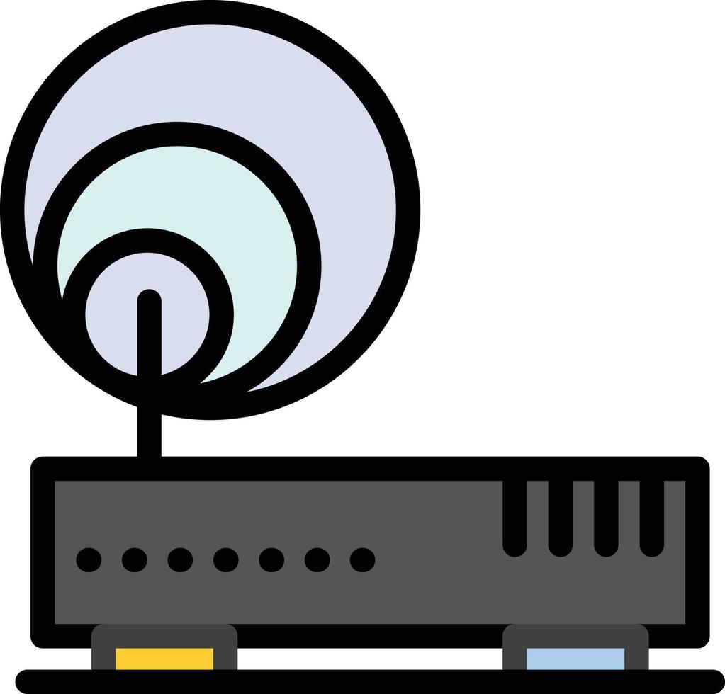 modelo de banner de ícone de vetor de ícone de cor plana de rede de internet hardware de conexão