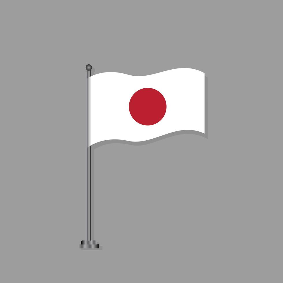 ilustração do modelo de bandeira do japão vetor