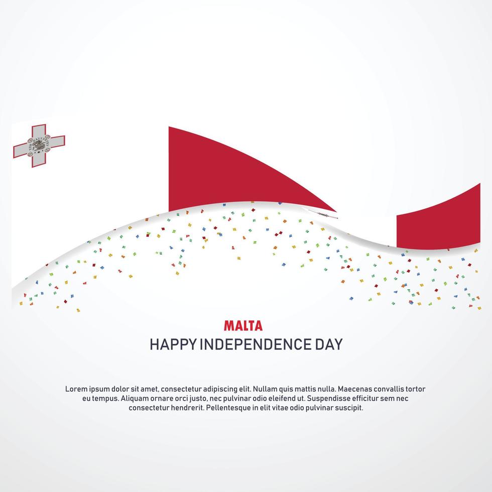 malta feliz dia da independência fundo vetor