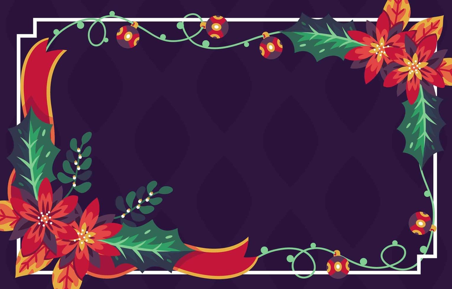 fundo de natal floral com enfeite vetor