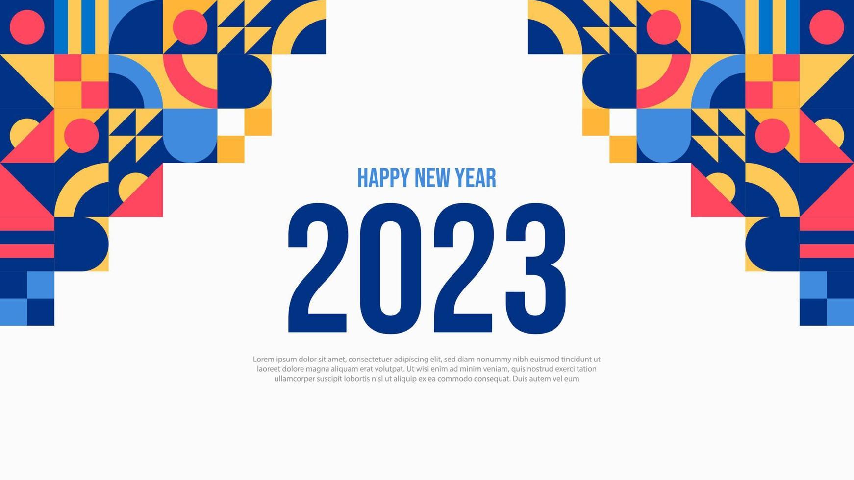 fundo de padrão de forma geométrica colorida abstrata para o ano novo 2023 vetor