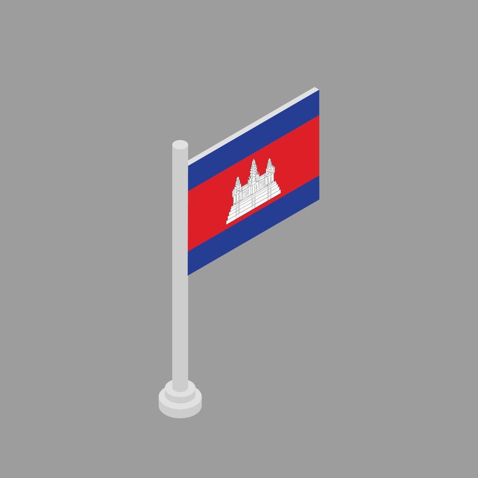 ilustração do modelo de bandeira do camboja vetor