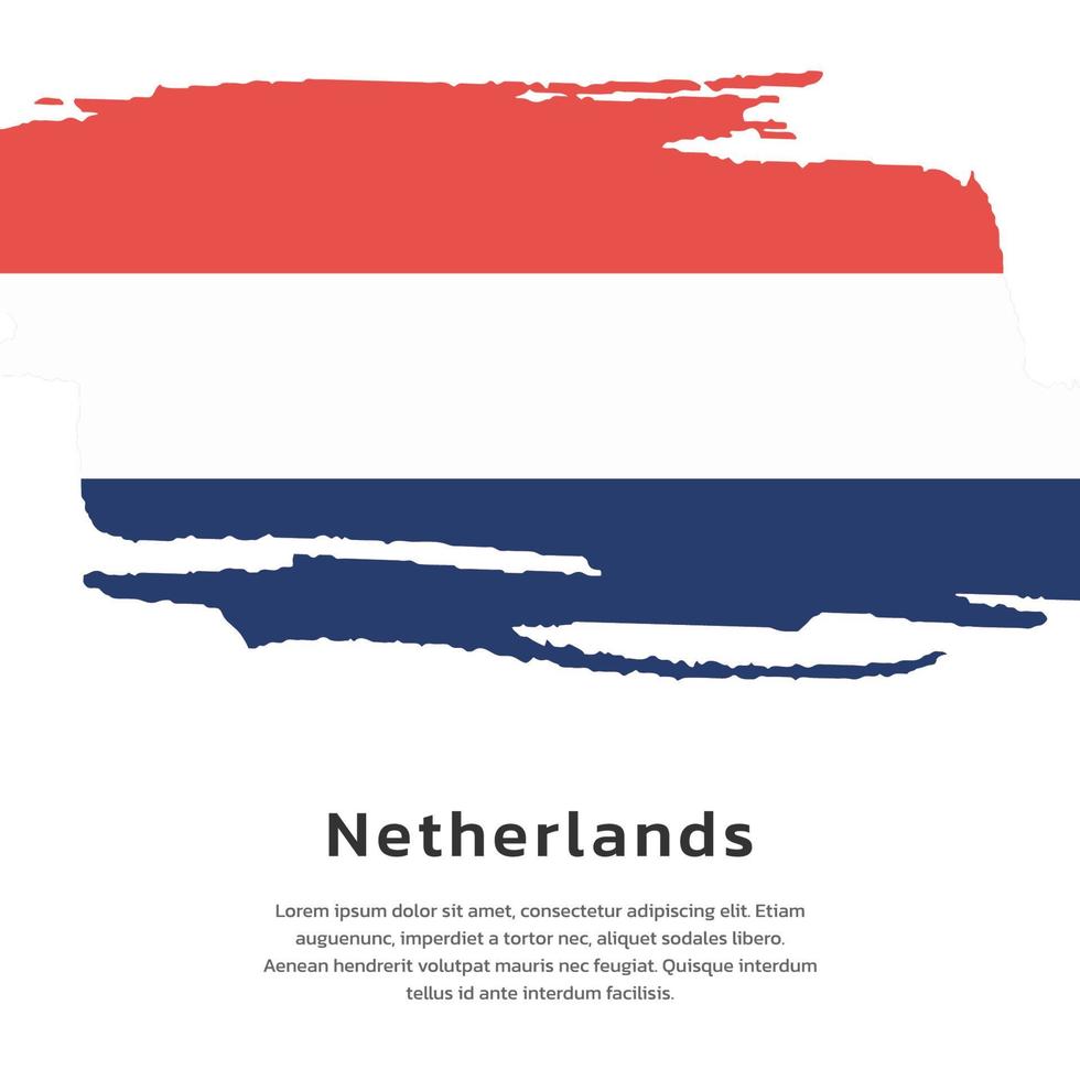 ilustração do modelo de bandeira da holanda vetor