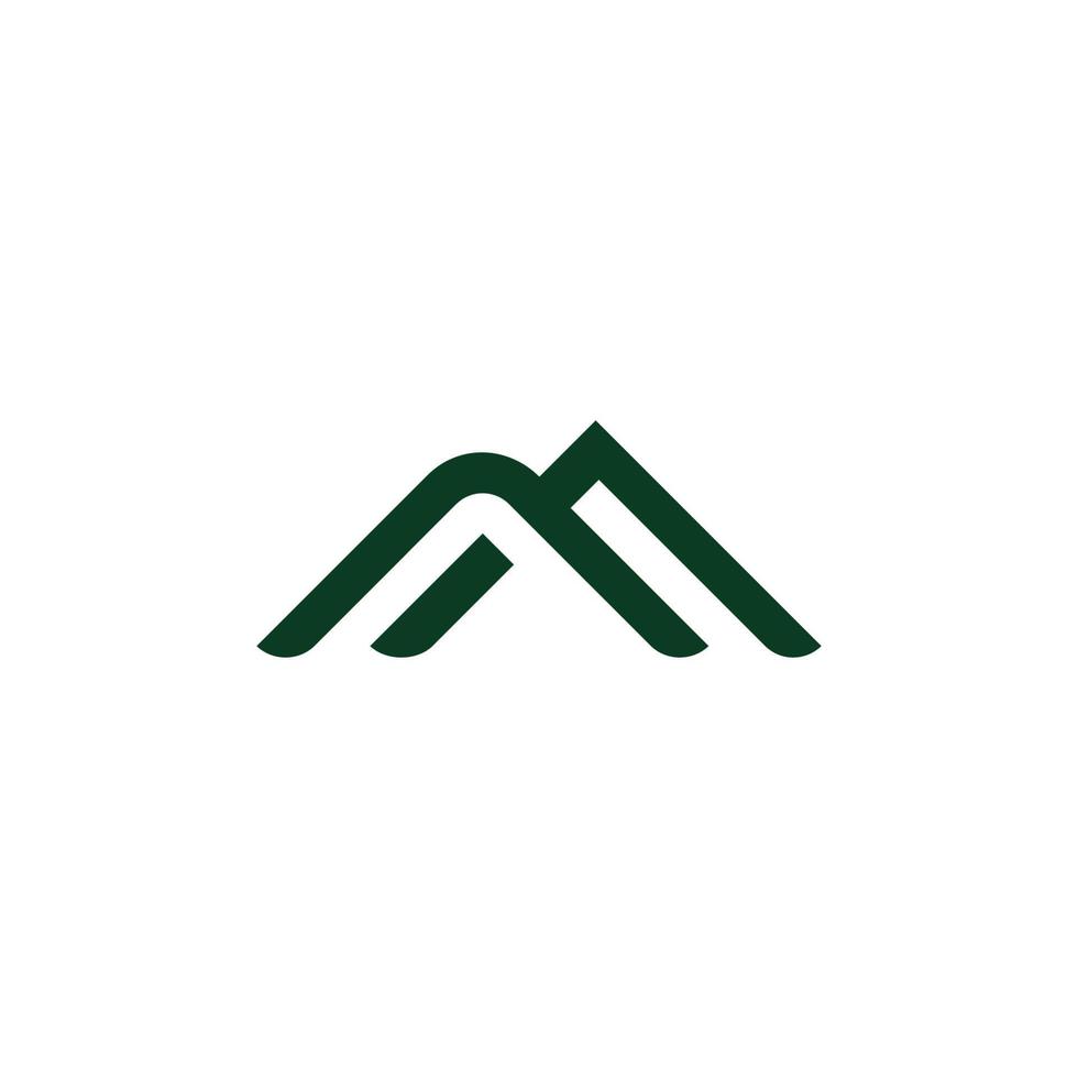 vetor de logotipo de linha simples de montanha verde de listras ligadas