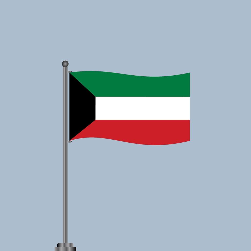 ilustração do modelo de bandeira do kuwait vetor