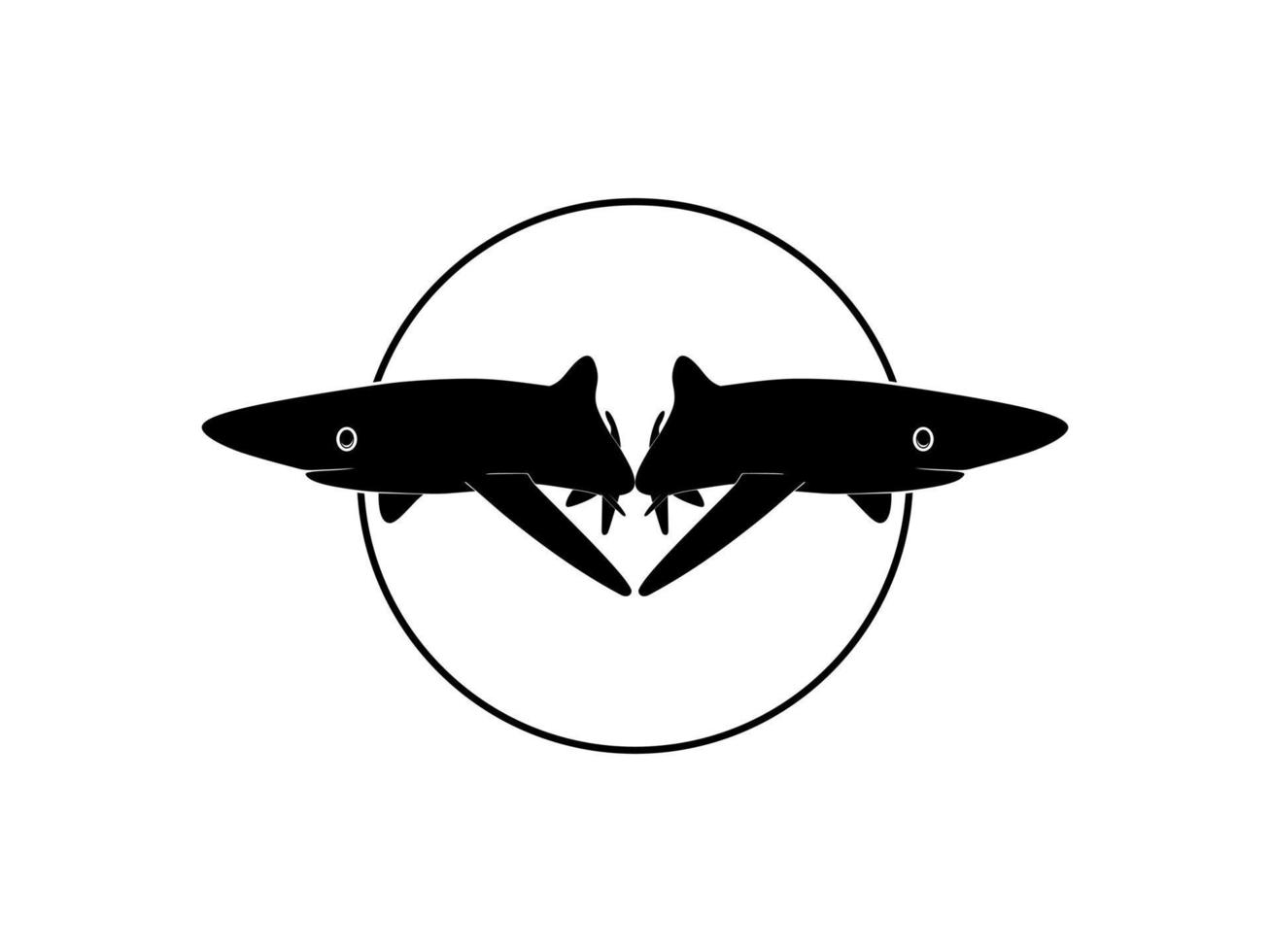 silhueta de tubarão para logotipo, pictograma, site, ilustração de arte, infográfico ou elemento de design gráfico. ilustração vetorial vetor