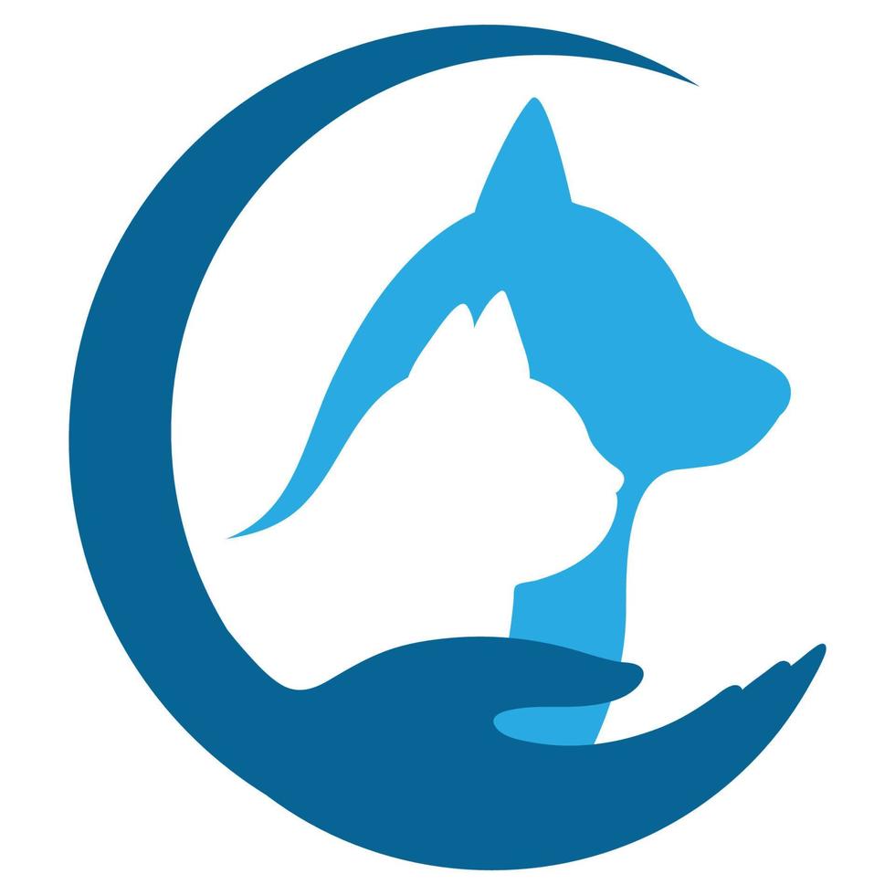 ilustração de logotipo de cuidados com animais. vetor