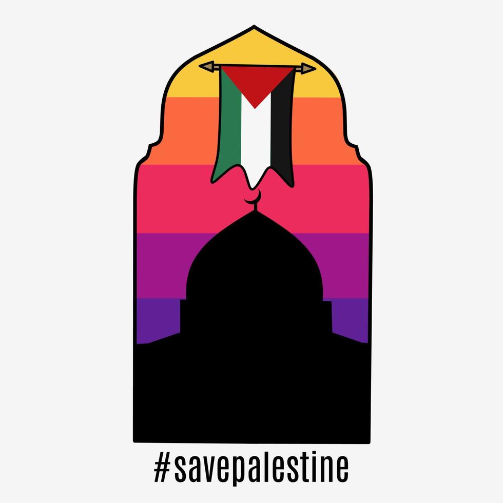 vetor de ilustração da Palestina livre, bandeira do vencedor, perfeito para impressão, pôster, etc.