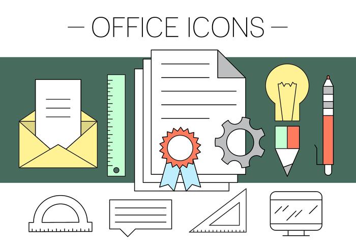 Ícones gratuitos do Office vetor