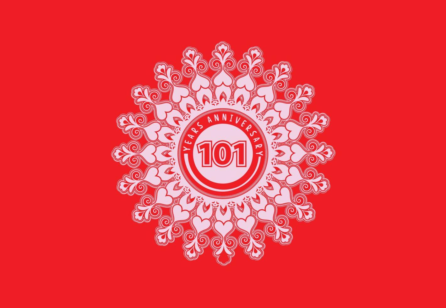 logotipo de aniversário de 101 anos e design de adesivo vetor