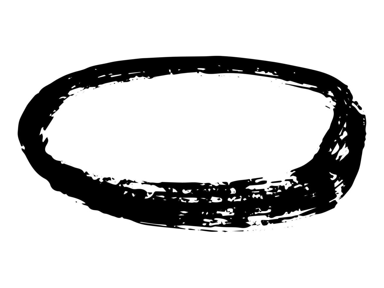 ilustração oval de destaque mão desenhada. clipart de quadro de marcador. círculo de rabiscos de tinta. elemento único vetor