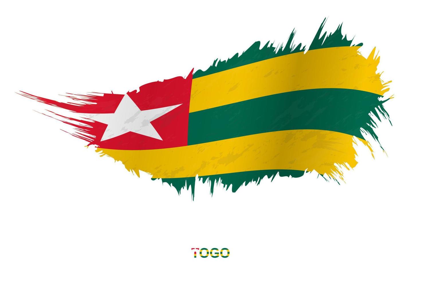 bandeira do togo em estilo grunge com efeito acenando. vetor