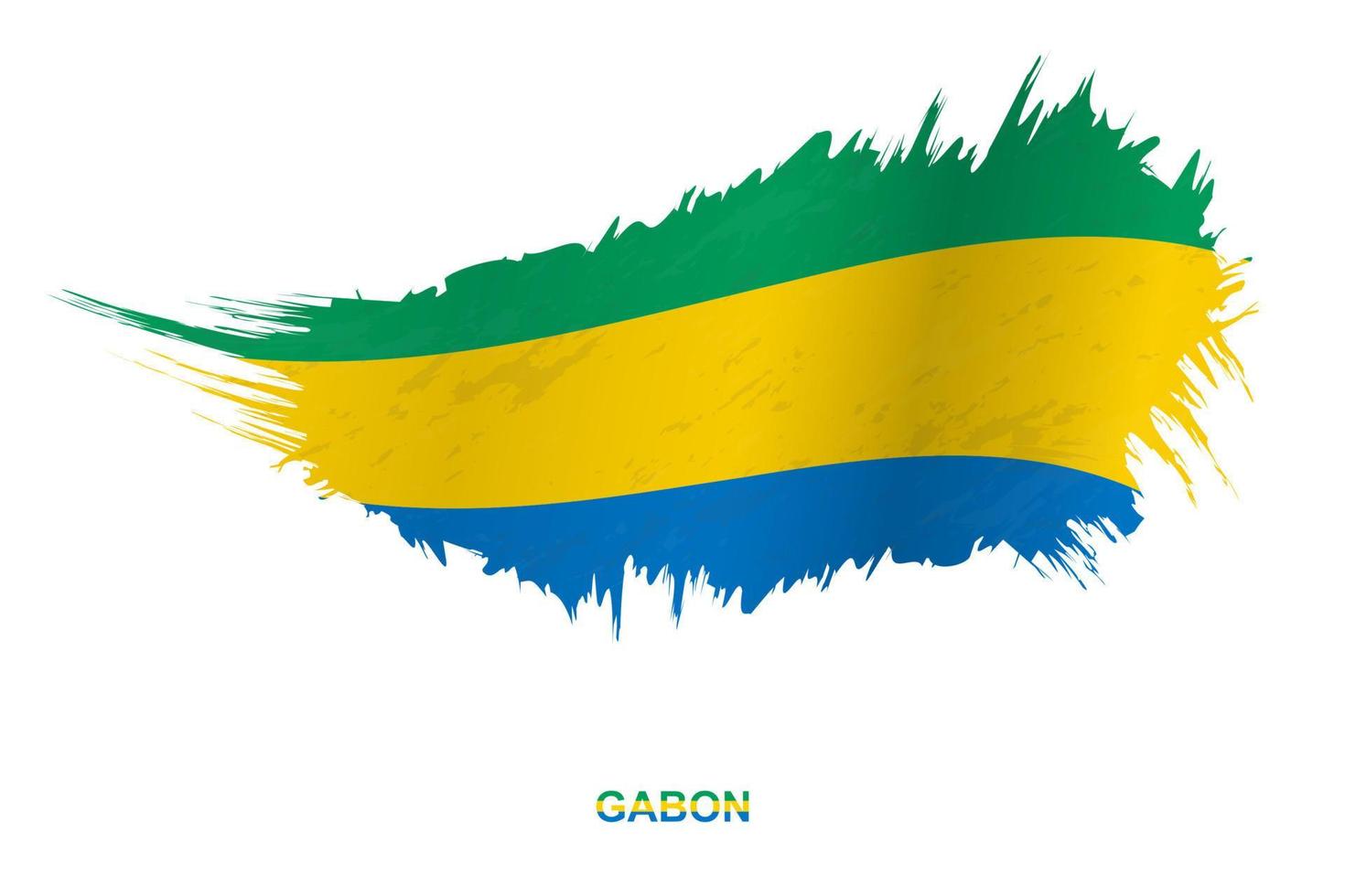 bandeira do gabão em estilo grunge com efeito acenando. vetor