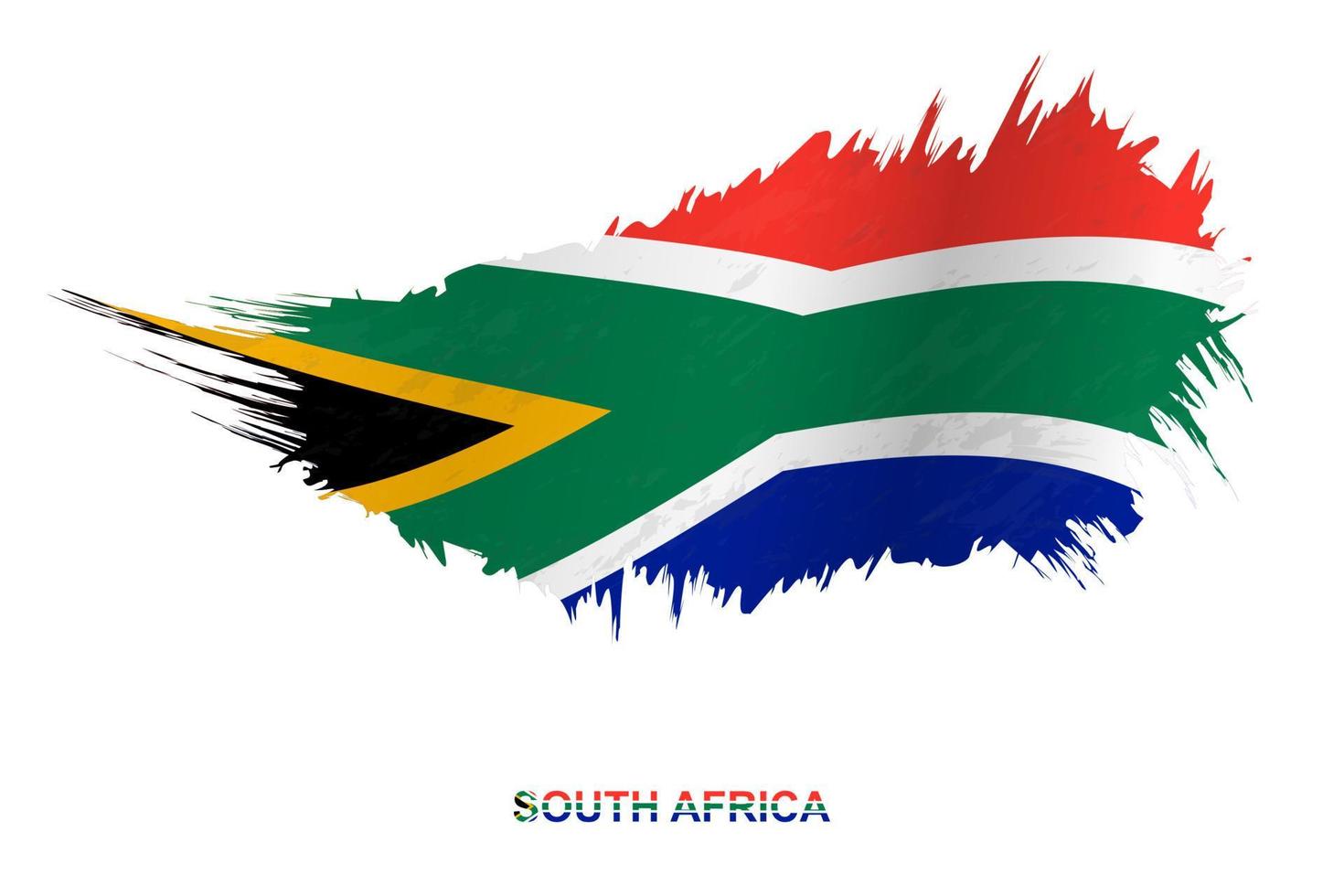 bandeira da áfrica do sul em estilo grunge com efeito acenando. vetor