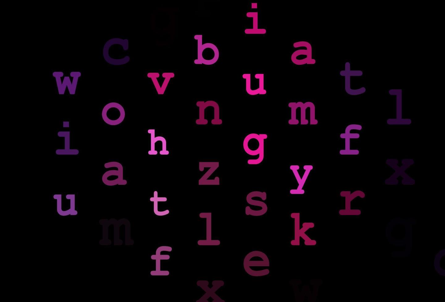 layout de vetor rosa escuro, azul com alfabeto latino.
