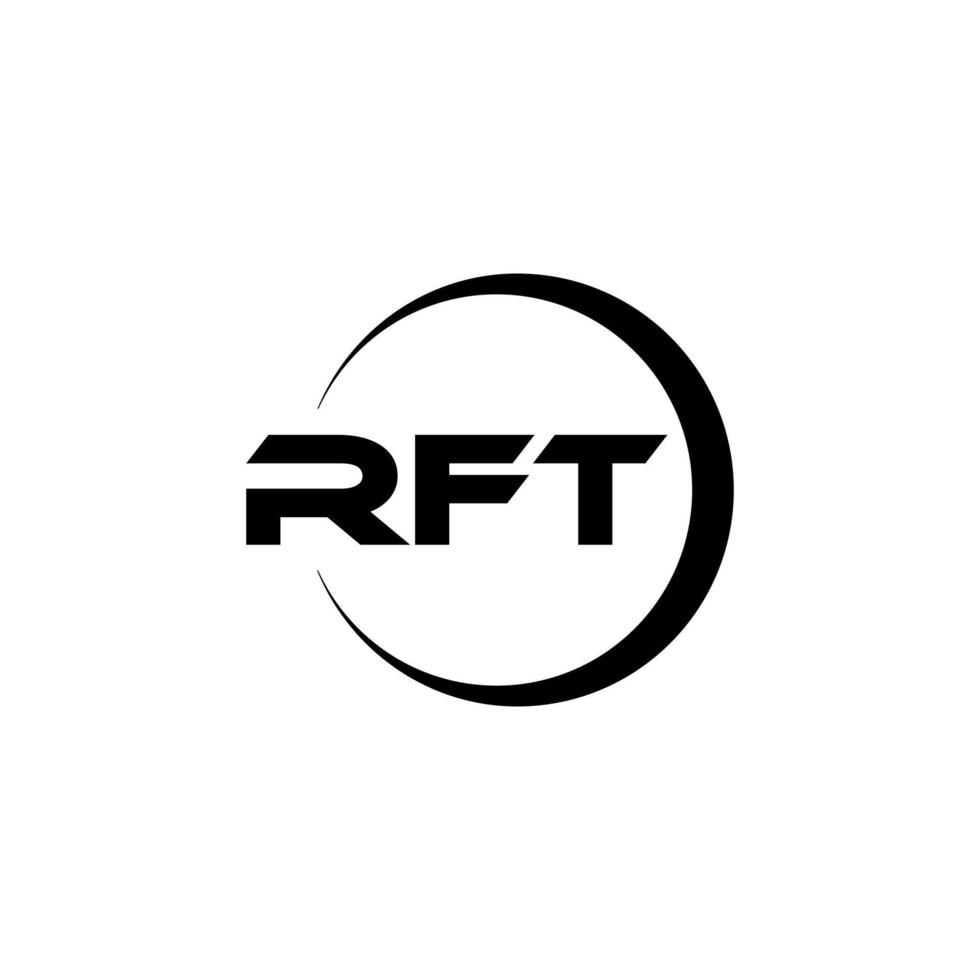 design de logotipo de carta rft no ilustrador. logotipo vetorial, desenhos de caligrafia para logotipo, pôster, convite, etc. vetor