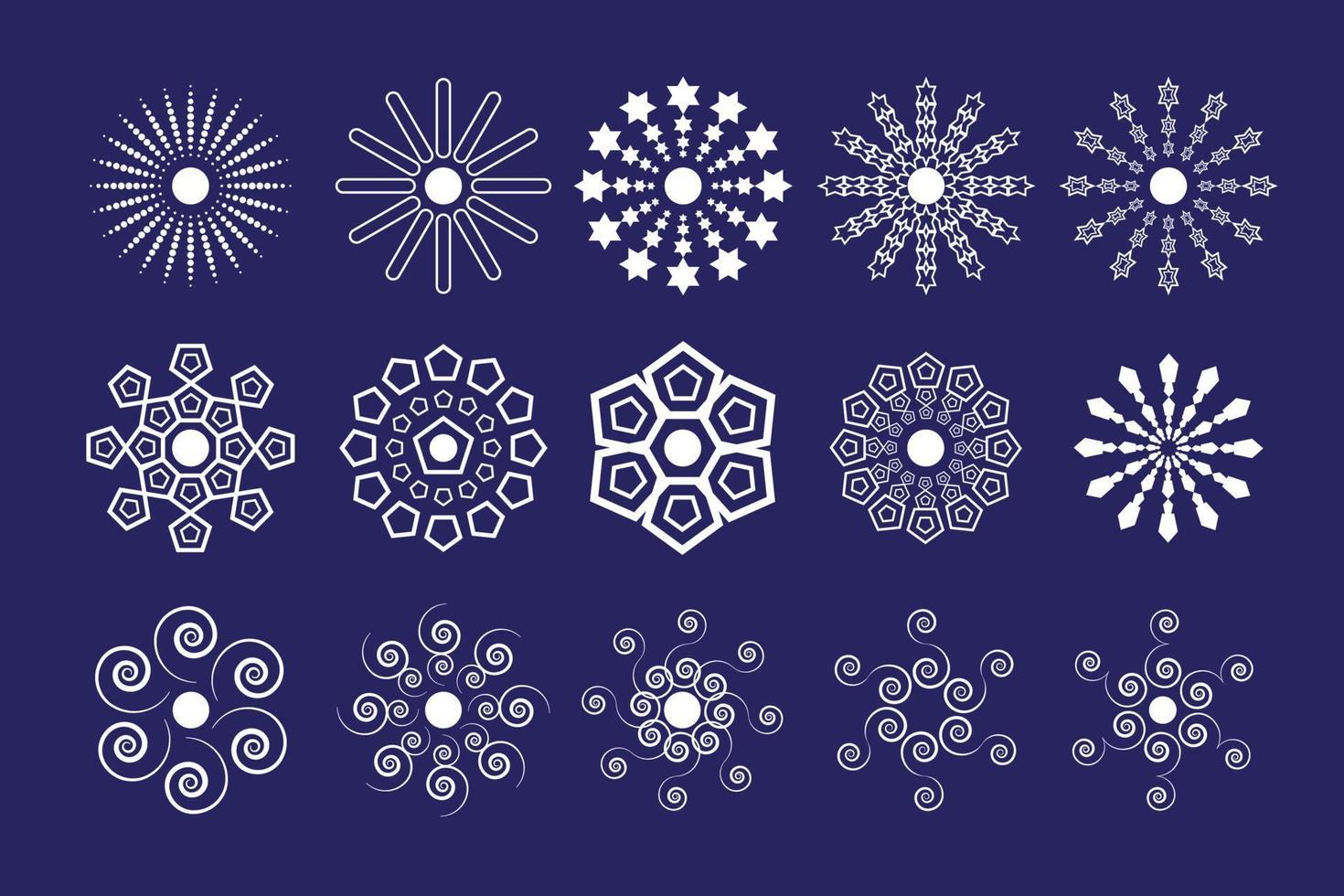 conjunto de ícones do logotipo da flor do sol 03 vetor
