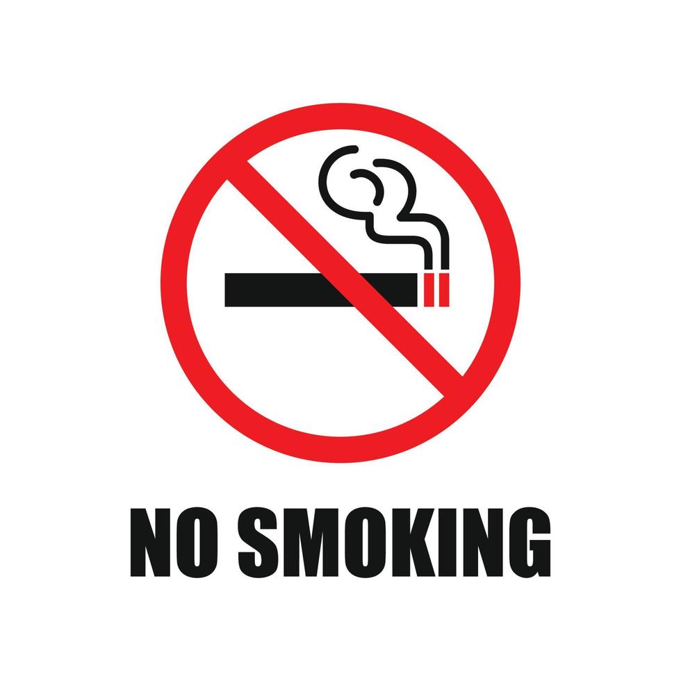 vetor de sinal de símbolo de não fumar