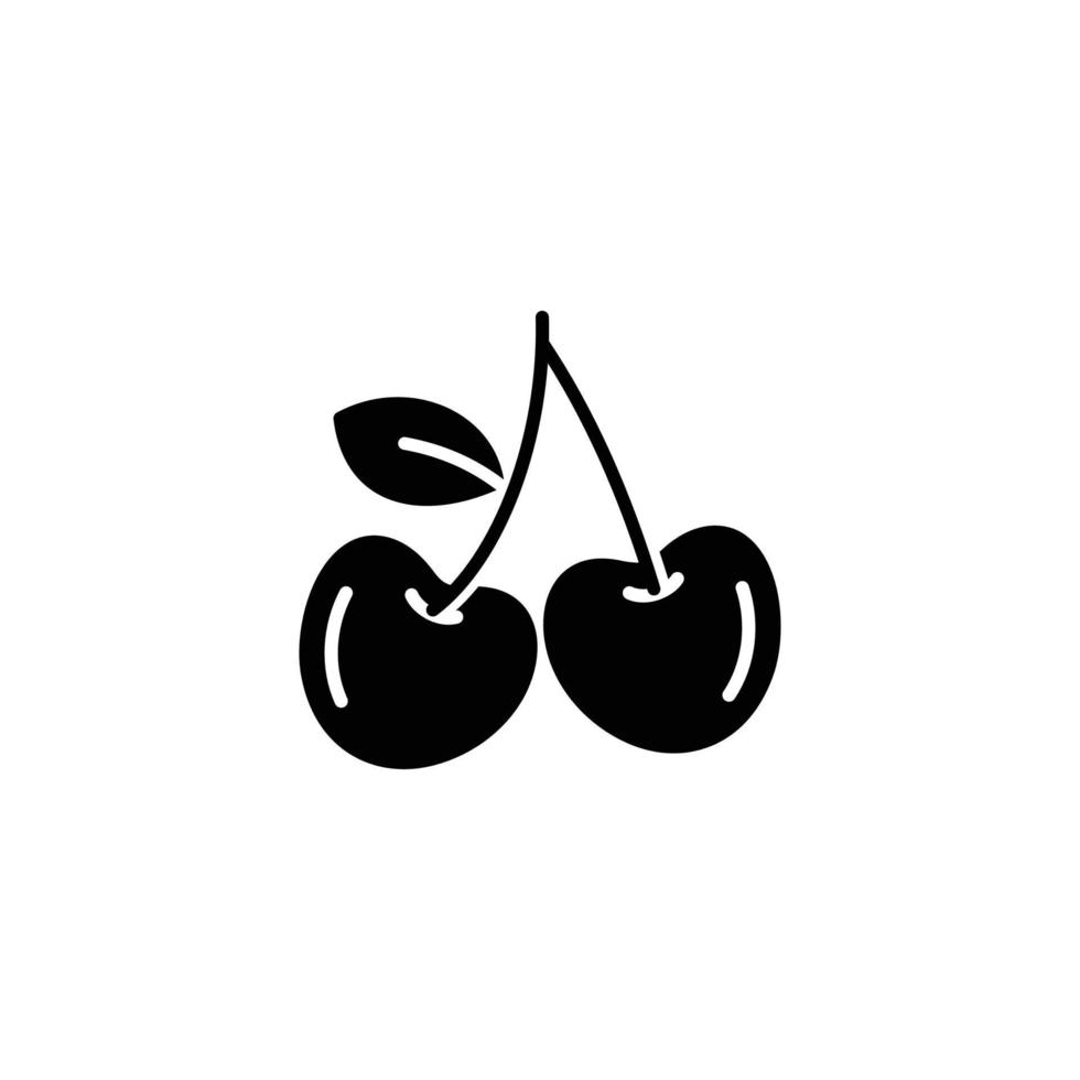 vetor de design de logotipo de frutas cereja